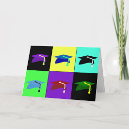 Kleurrijke Mortarboard Petten Afstuderen Card Kaart