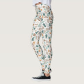 Kleurrijke Mosiac Tegel Print Leggings (Links)