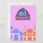 Kleurrijke moskee Eid Mubarak Eid Kaart (Voorkant)