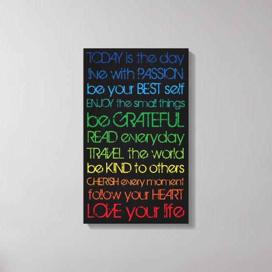 Kleurrijke motivatie canvas afdruk (Voorkant)