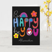 Kleurrijke Motivatie Wees blij ben u douane Kaart (Gele Bloem)