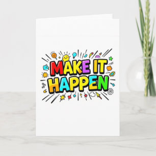 Kleurrijke motivatiequote in vet lettertype kaart
