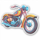 Kleurrijke Motorfiets Waterdicht Sticker (Voorkant)