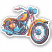 Kleurrijke Motorfiets Waterdicht Sticker (Voorkant)