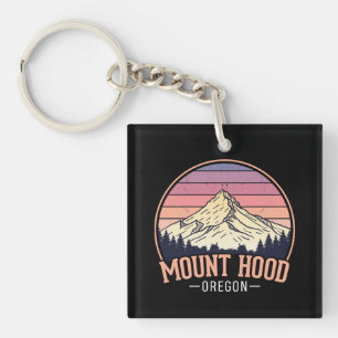 Kleurrijke Mount Hood Oregon – Retro Reizen Sleutelhanger