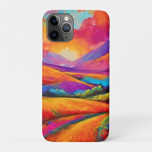 Kleurrijke Mountain Sunset Landschap Schilderij Case-Mate iPhone Case (Achterkant)
