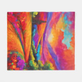 Kleurrijke Mountain Sunset Landschap Schilderij Fleece Deken (Voorkant (Horizontaal))