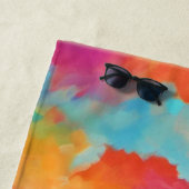 Kleurrijke Mountain Sunset Landschap Schilderij Strandlaken (In situ)