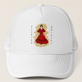 Kleurrijke mouwen en rode mode drama design trucker pet