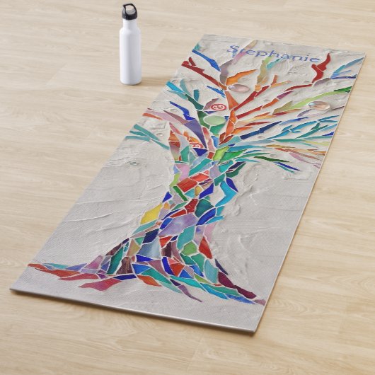 Kleurrijke Mozaïek Boom des Levens Yogamat (In situ)