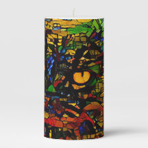 Kleurrijke Mozaïek Cat Art Prin