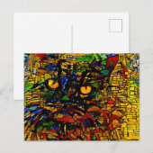 Kleurrijke Mozaïek Cat Art Prin Briefkaart (Voorkant / Achterkant)