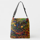Kleurrijke Mozaïek Cat Art Prin Crossbody Tas (Achterkant)