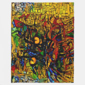 Kleurrijke Mozaïek Cat Art Prin Fleece Deken (Voorkant)