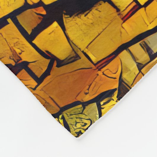 Kleurrijke Mozaïek Cat Art Prin Fleece Deken (Hoek)