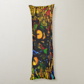 Kleurrijke Mozaïek Cat Art Prin Lichaamskussen (Achterkant (Verticaal))