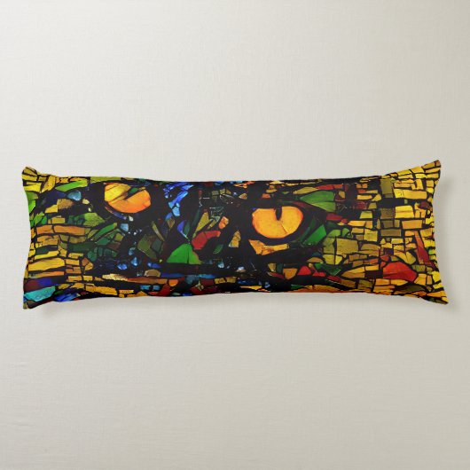 Kleurrijke Mozaïek Cat Art Prin Lichaamskussen (Achterkant)