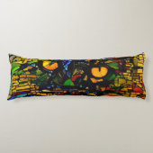 Kleurrijke Mozaïek Cat Art Prin Lichaamskussen (Voorkant)