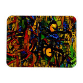 Kleurrijke Mozaïek Cat Art Prin Magneet (Horizontaal)