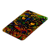 Kleurrijke Mozaïek Cat Art Prin Magneet (Linkerzijde)