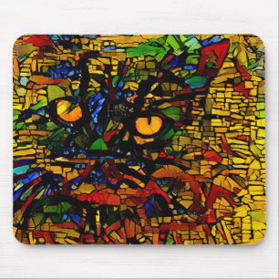 Kleurrijke Mozaïek Cat Art Prin Muismat