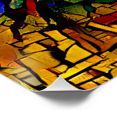 Kleurrijke Mozaïek Cat Art Prin Perfect Poster (Hoek)