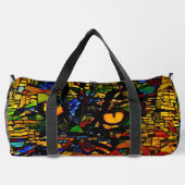 Kleurrijke Mozaïek Cat Art Prin Plunjezak (Achterkant)