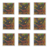 Kleurrijke Mozaïek Cat Art Prin Sticker (Voorkant)