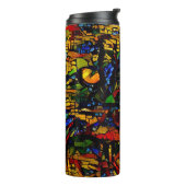 Kleurrijke Mozaïek Cat Art Prin Thermosbeker (Gedraaid links)