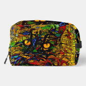 Kleurrijke Mozaïek Cat Art Prin Toilettasje (Achterkant)