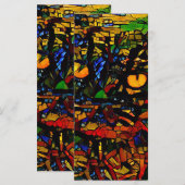 Kleurrijke Mozaïek Cat Art Print Bladwijzer Menu (Voorkant / Achterkant)