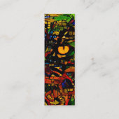 Kleurrijke Mozaïek Cat Art Print Bladwijzer Mini Visitekaartje (Voorkant)