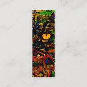 Kleurrijke Mozaïek Cat Art Print Bladwijzer Mini Visitekaartje (Achterkant)