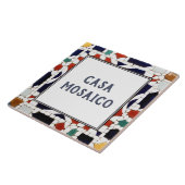 Kleurrijke Mozaïek Custom Building Naam Plaque Tegeltje (Zijkant)