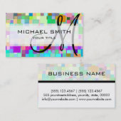 Kleurrijke Mozaïek Custom Monogram #3 Visitekaartje (Voorkant / Achterkant)