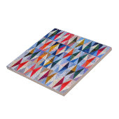 Kleurrijke Mozaïek Effect Art | Vierkante keramisc Tegeltje (Zijkant)