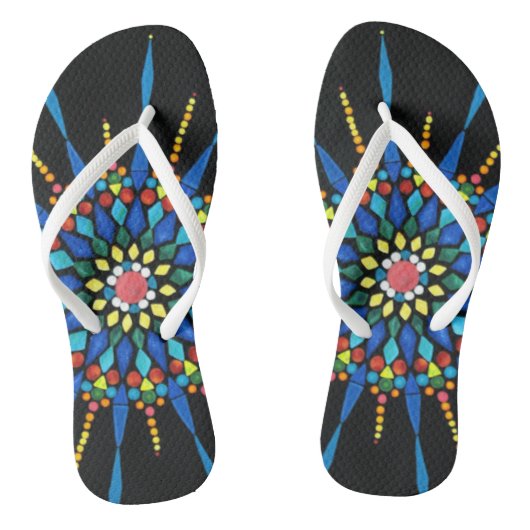 Kleurrijke Mozaïek Flipflops van Edelstenen Teenslippers (Voetbed)