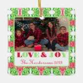 Kleurrijke Mozaïek Fotoboom Ornament (Voorkant)