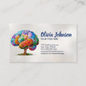 Kleurrijke Mozaïek Hersenboom Visitekaartje (Voorkant)