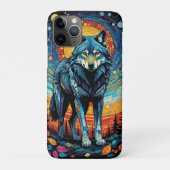 Kleurrijke Mozaïek Illustratie van Majestic Wolf Case-Mate iPhone Case (Achterkant)