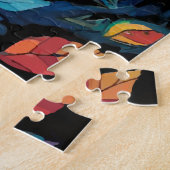 Kleurrijke Mozaïek Illustratie van Majestic Wolf Legpuzzel (Zijkant)