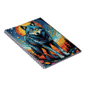 Kleurrijke Mozaïek Illustratie van Majestic Wolf Notitieboek (Rechterzijde)