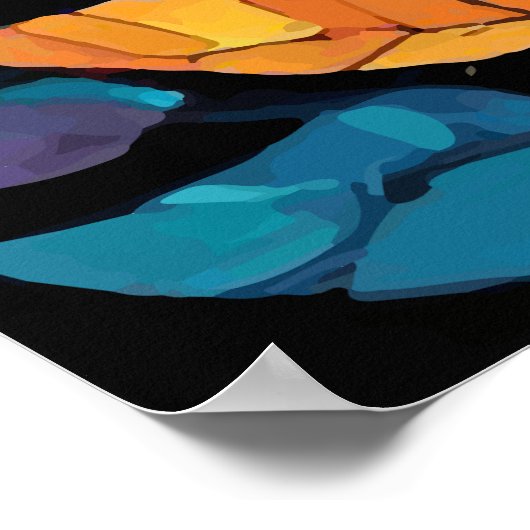 Kleurrijke Mozaïek Illustratie van Majestic Wolf Poster (Hoek)