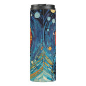 Kleurrijke Mozaïek Illustratie van Majestic Wolf Thermosbeker (Achterkant)