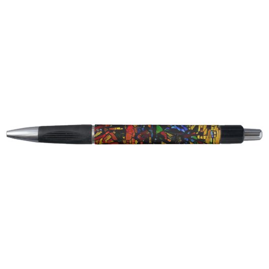 Kleurrijke Mozaïek Kat Kunstprint Pen (Voorkant)