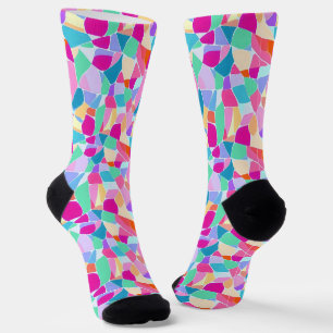 Kleurrijke mozaïek kleuren patroon sokken