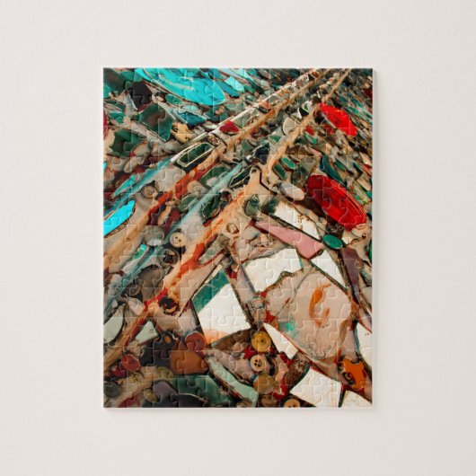 Kleurrijke Mozaïek Kunst Legpuzzel (Verticaal)