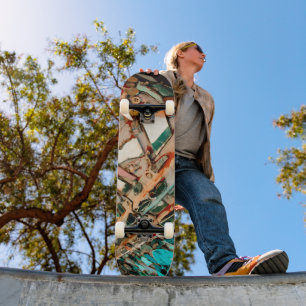 Kleurrijke Mozaïek Kunst Persoonlijk Skateboard