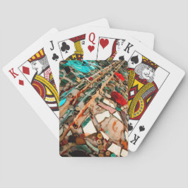 Kleurrijke Mozaïek Kunst Pokerkaarten