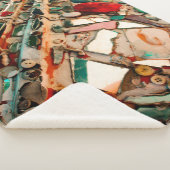 Kleurrijke Mozaïek Kunst Sherpa Deken (3/4)